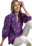 Paisley Print Notch Neck Top