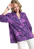 umgee usa Paisley Print Notch Neck Top