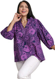Paisley Print Notch Neck Top