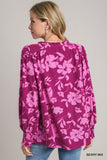 Floral Print Notch Neck Top