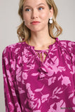 Floral Print Notch Neck Top