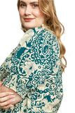 Abstract Print Midi Dress, Peacock