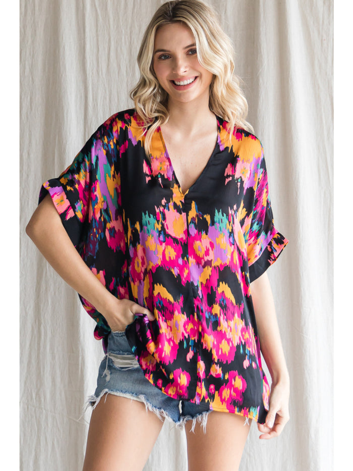 jodifl V-neck shift top