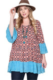 Floral Bell Sleeve Peasant Top