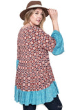 Floral Bell Sleeve Peasant Top