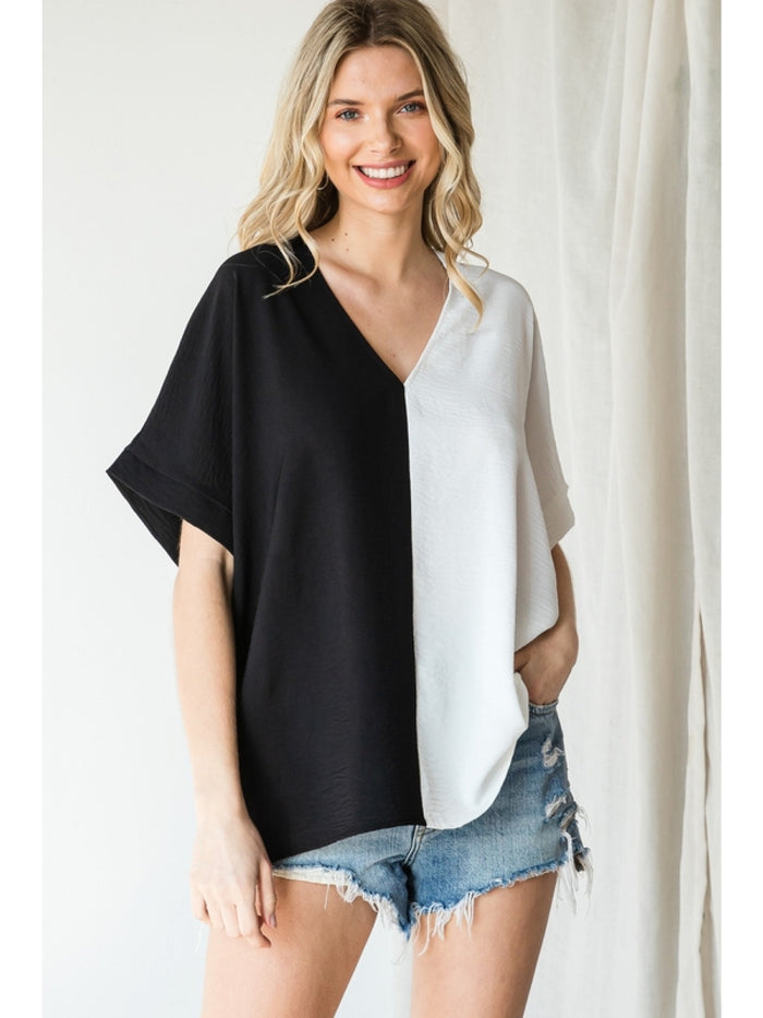 jodifl V-neck shift top