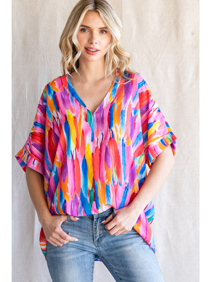 jodifl V-neck shift top