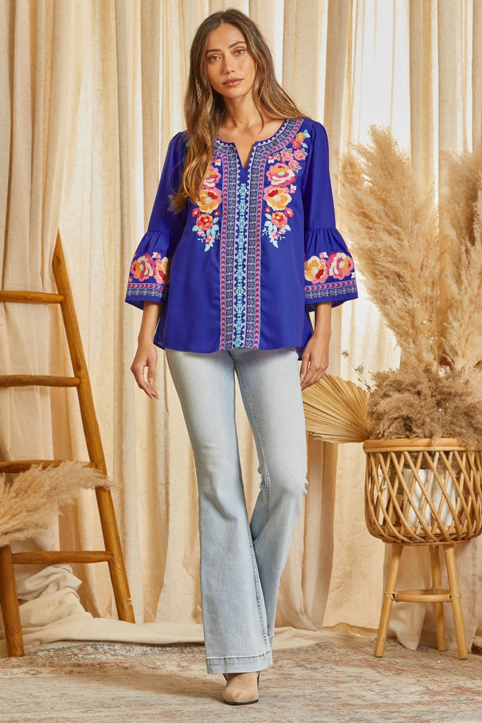 andree by unit / savanna jane South Beach Embroidered Top