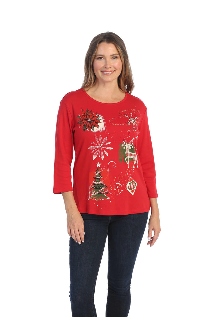 JESS & JANE Treasures Printed Cotton Top