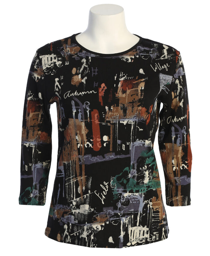 Jess & Jane Paseo Printed Cotton Top