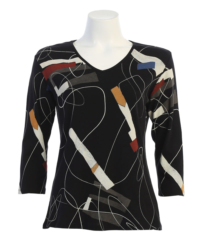 Jess & Jane Contours Printed Cotton Top
