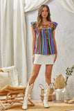 Andree by unit / Savanna Jane Flutter Sleeve Embroidered Top
