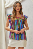 Andree by unit / Savanna Jane Flutter Sleeve Embroidered Top