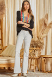 Leopard & Serape Embroidered Top
