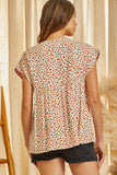 Leopard Embroidered Babydoll Top