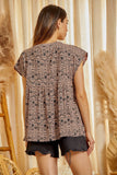 Geometric Babydoll Floral Embroidered Top