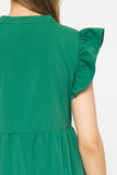 Ruffled Pocket Tiered Midi Dress, Green