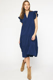 Entro Usa Ruffled Tiered Pocket Midi Dress