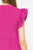Ruffled Pocket Tiered Midi Dress, Violet