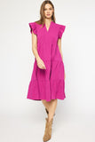 Entro Usa Ruffled Tiered Pocket Midi Dress
