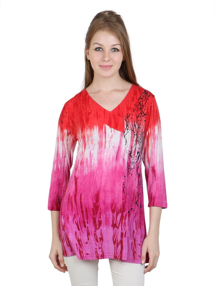Parsely & Sage V-Neck Poppy Tunic Top