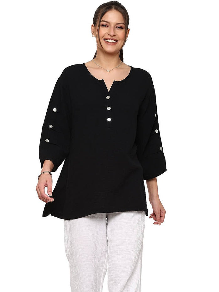 parsley and sage mina cotton gauze top