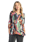jess &  jane soft touch V-neck tunic top