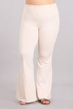 Mineral Wash Bell Bottom Soft Pants, Nude