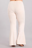 Mineral Wash Bell Bottom Soft Pants, Nude