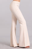 Mineral Wash Bell Bottom Soft Pants, Nude
