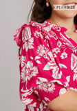 Two Tone Tiered Floral Dress, Pink