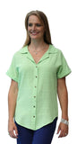 Ezze Wear Dotty Gauze Cotton Ronnie Shirt, Green