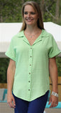 Ronnie Dotty Gauze Cotton Snap Shirt, Green