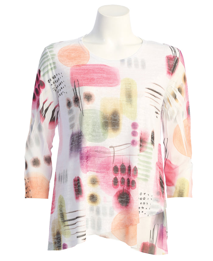 Jess & Jane Burnout Mesh Contrast top