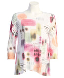 Jess & Jane Burnout Mesh Contrast top