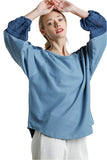Crochet Puff Sleeve Top, Denim