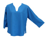 Athena Mirage Cotton Gauze Top, Blue