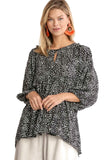 Babydoll Keyhole Blouse, Black