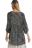 Babydoll Keyhole Blouse, Black