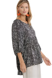 Babydoll Keyhole Blouse, Black