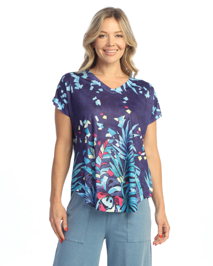 Jess & Jane Cap Sleeve V-Neck Top