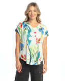 Jess & Jane Cap Sleeve V-Neck Top