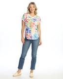 Jess & Jane Cap Sleeve V-Neck Top