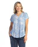 Jess & Jane Cap Sleeve V-Neck Top