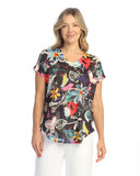 Jess & Jane Cap Sleeve V-Neck Top
