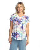 Jess & Jane Cap Sleeve V-Neck Top