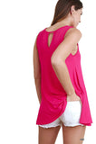Keyhole Sleeveless Top, Pink