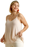 Waffle Knit V-Neck Top, Natural