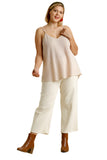 UMGEE USA Waffle Knit V-Neck Top