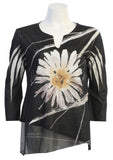 Jess & Jane Slit V-Neck Chiffon Contrast Top